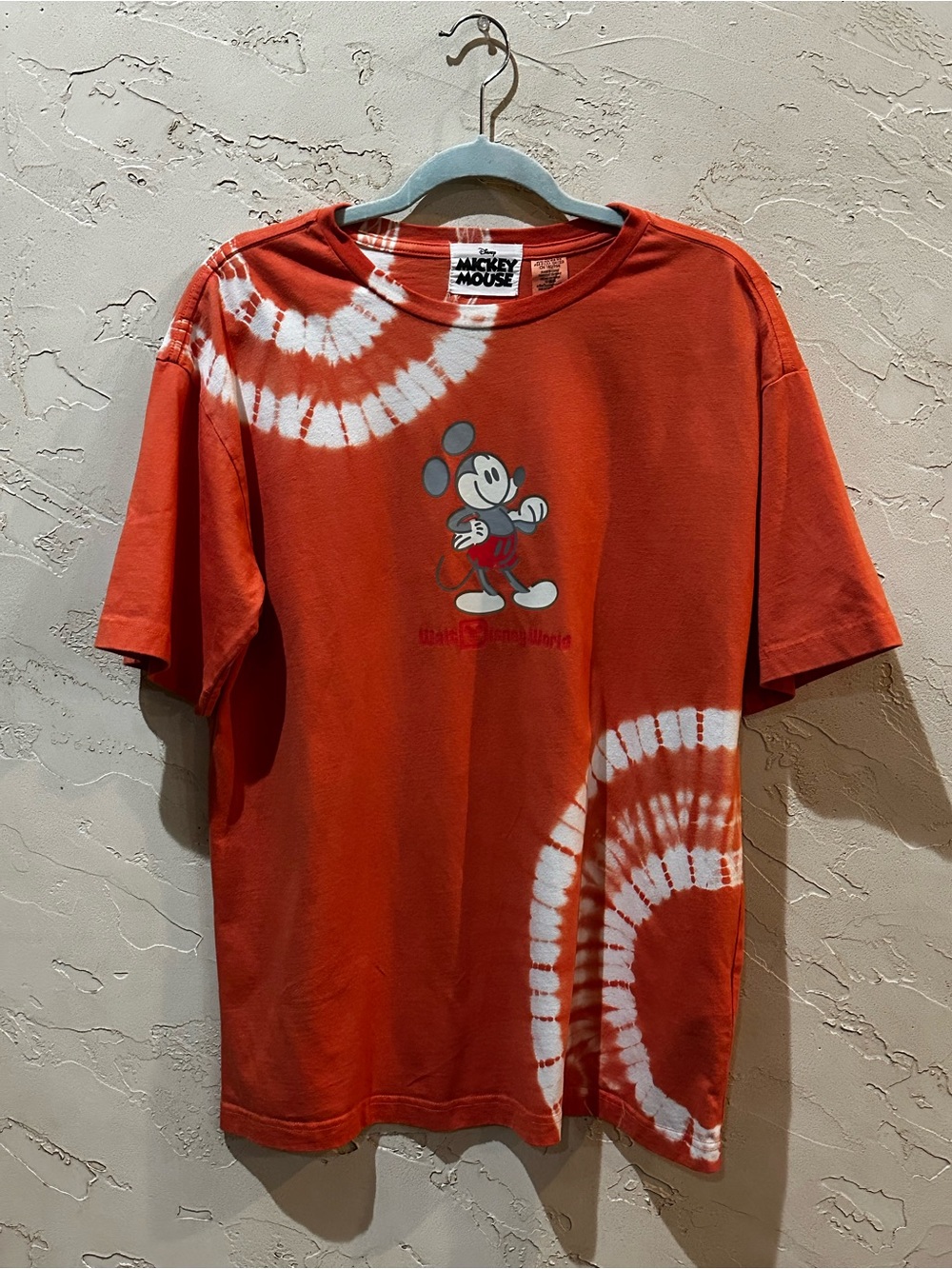 Disney Parks Walt Disney World Mickey Mouse Orange Tie-Dyed Men’s T-Shirt size M